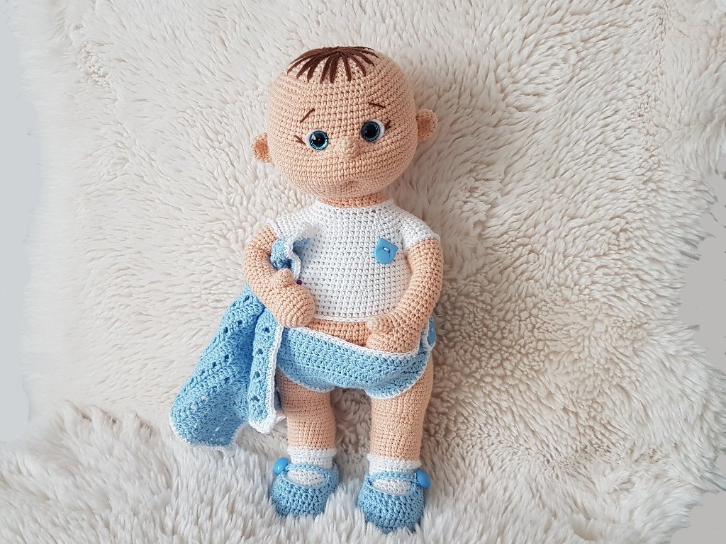 Häkelanleitung, Babyjunge Leo