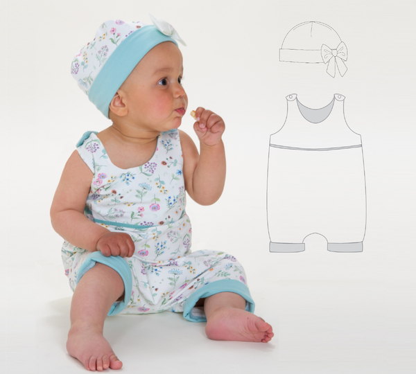 Baby-Set Schnittmuster DOLCE & MILA – Strampler + Mütze 56/62–92/98
