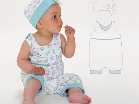 Baby Sommer-Overall DOLCE & Mütze MILA – Schnittmuster PDF
