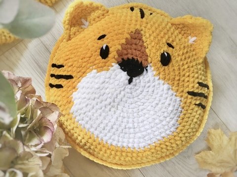 Häkelanleitung Tiger-Kissen