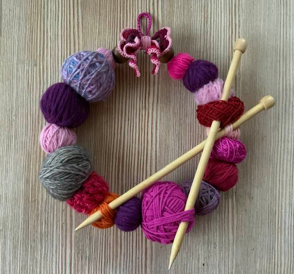 Türkranz  -ideal für WolleLiebhaber-  aus Wollresten