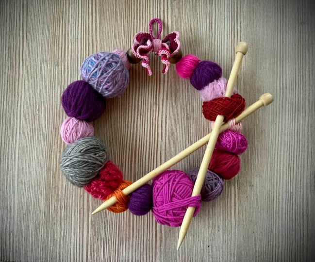 Türkranz  -ideal für WolleLiebhaber-  aus Wollresten