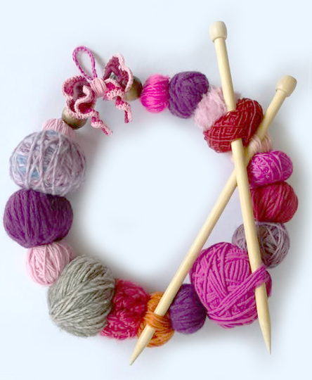 Türkranz  -ideal für WolleLiebhaber-  aus Wollresten