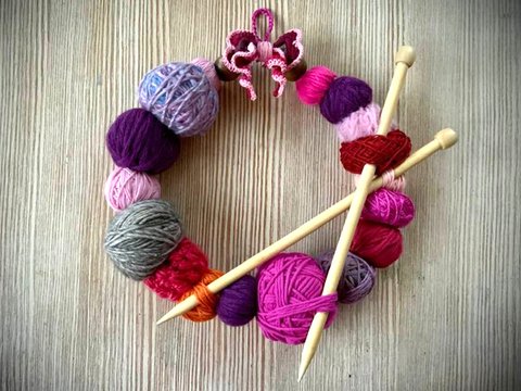 Türkranz  -ideal für WolleLiebhaber-  aus Wollresten