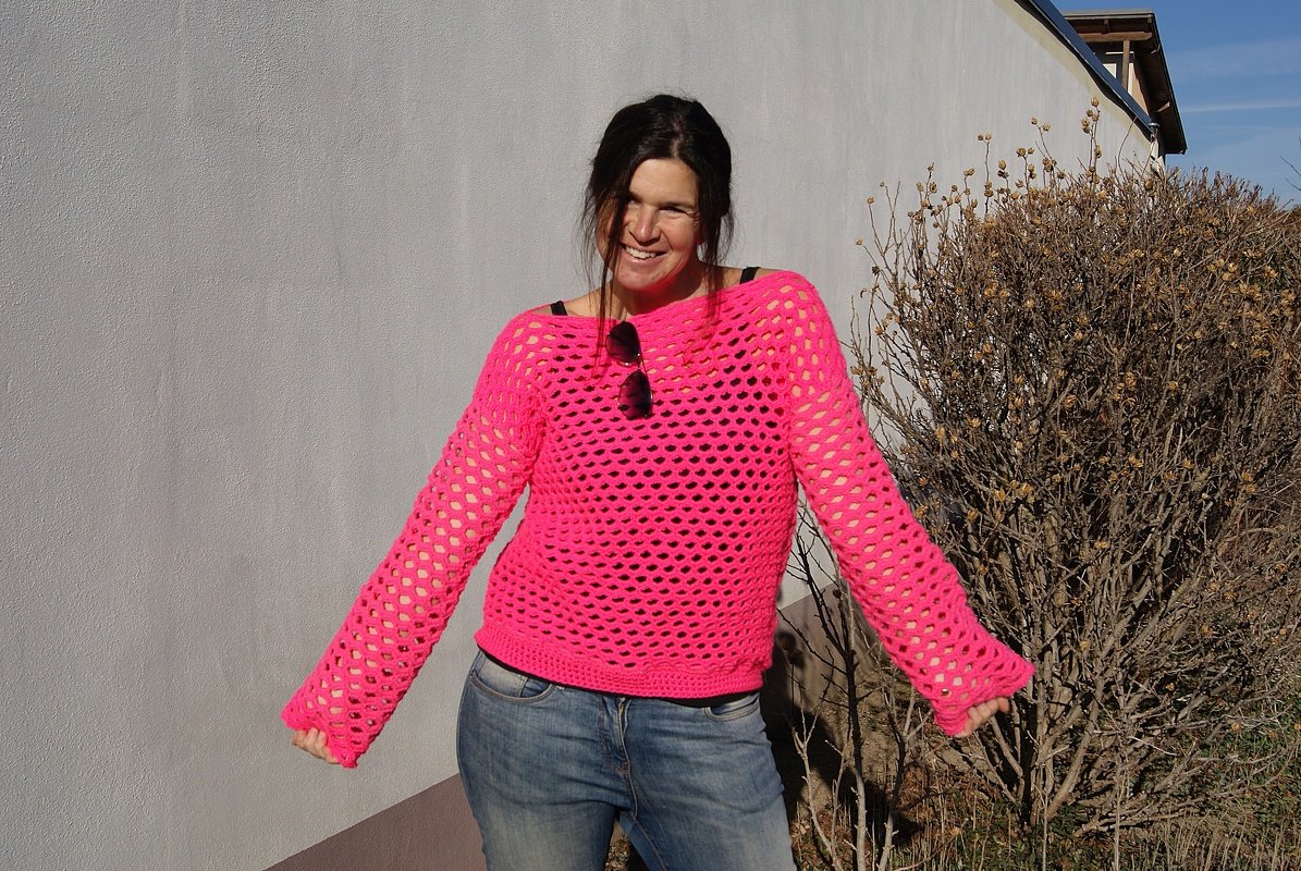 Häkelpulli PINK-MOOD (für alle Größen) - Bild 3