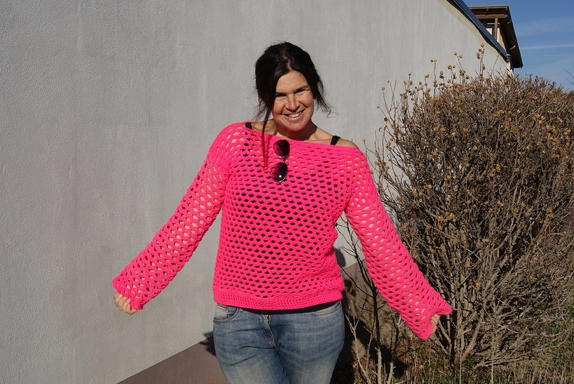 Häkelpulli PINK-MOOD (für alle Größen)