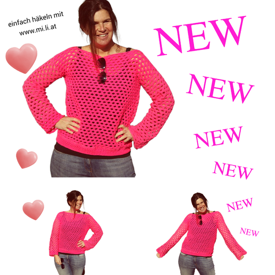 Häkelpulli PINK-MOOD (für alle Größen)