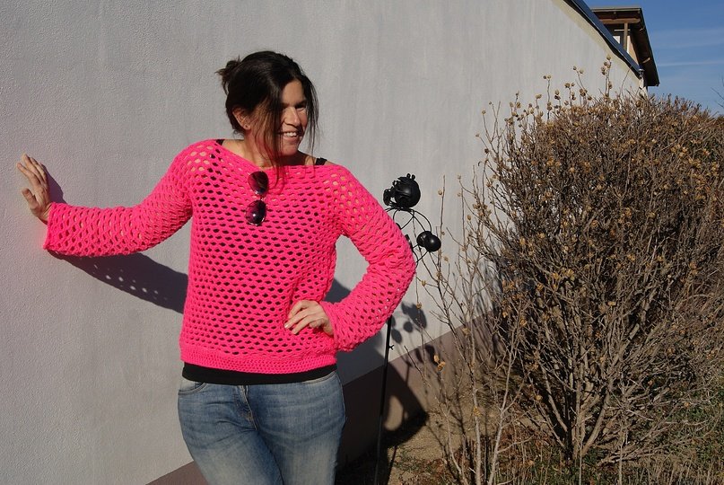 Häkelpulli PINK-MOOD (für alle Größen)