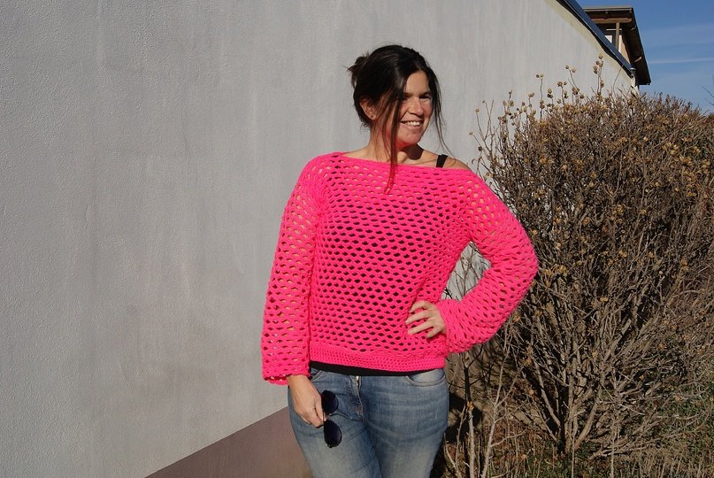 Häkelpulli PINK-MOOD (für alle Größen)