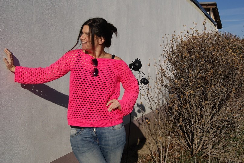 Häkelpulli PINK-MOOD (für alle Größen)