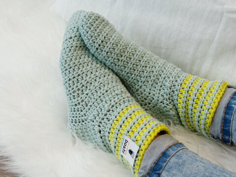 Häkelanleitung für Socken Shimanto