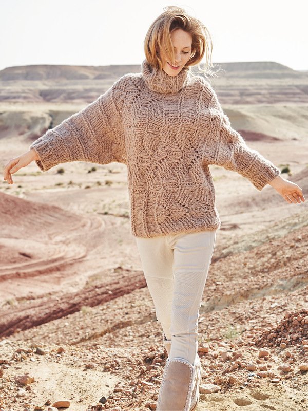Strickanleitung: Kuschelpulli in Beige