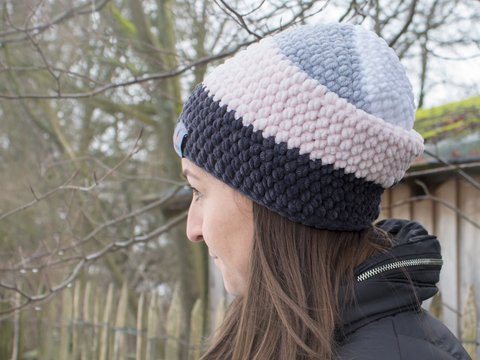 Häkelanleitung für samtige Mütze Tamana