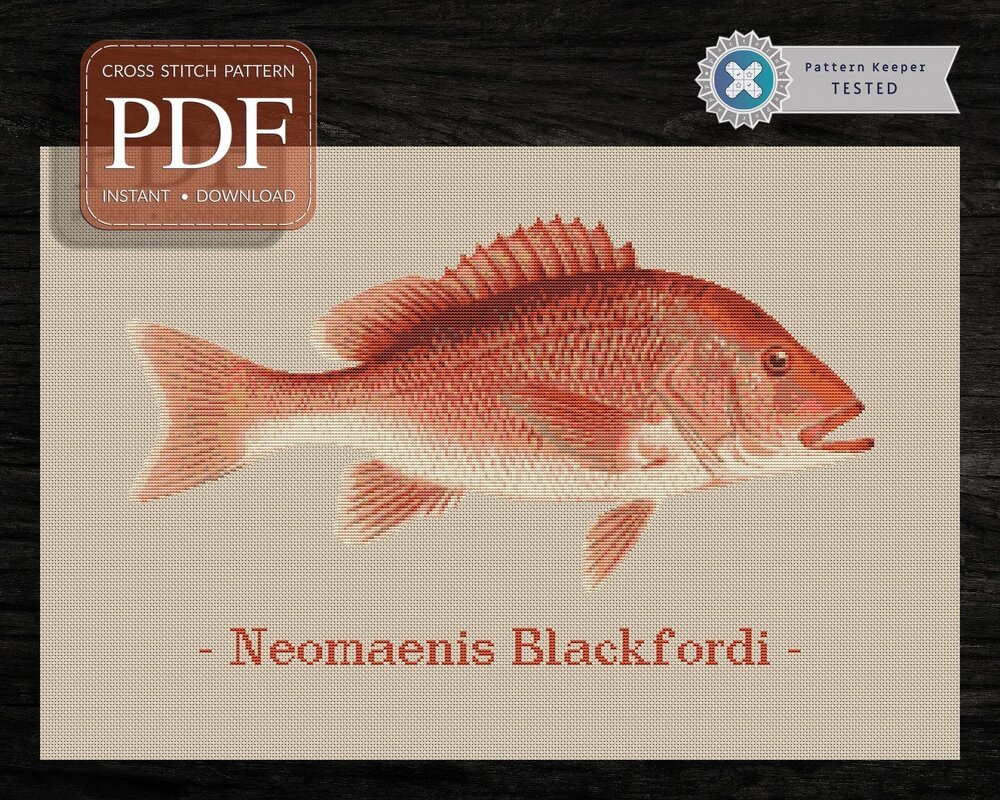 cross stitch pattern Red Snapper