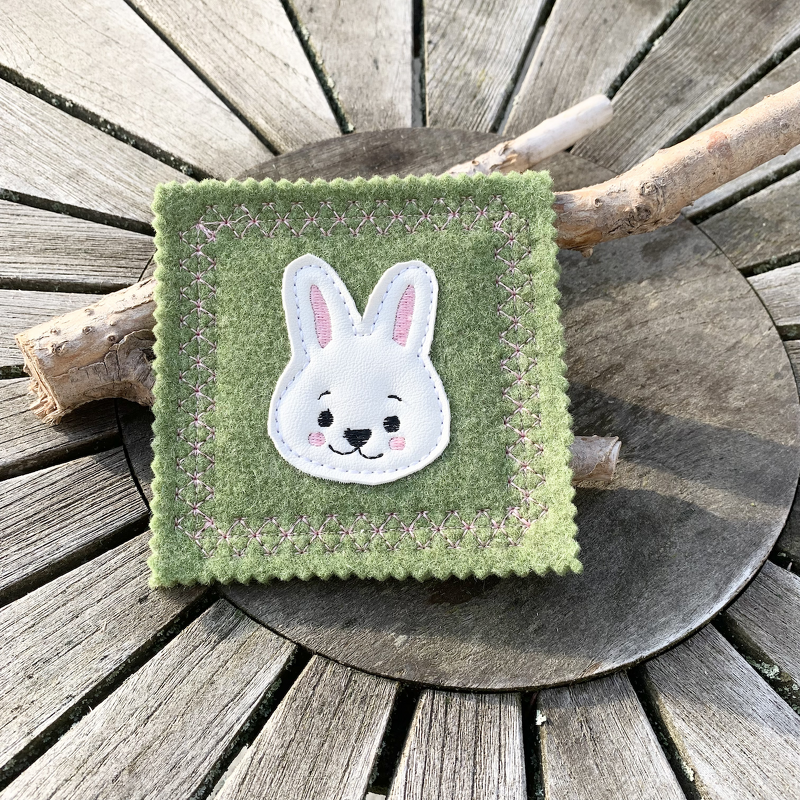 MugRug Hase ITH Stickdatei 10x10