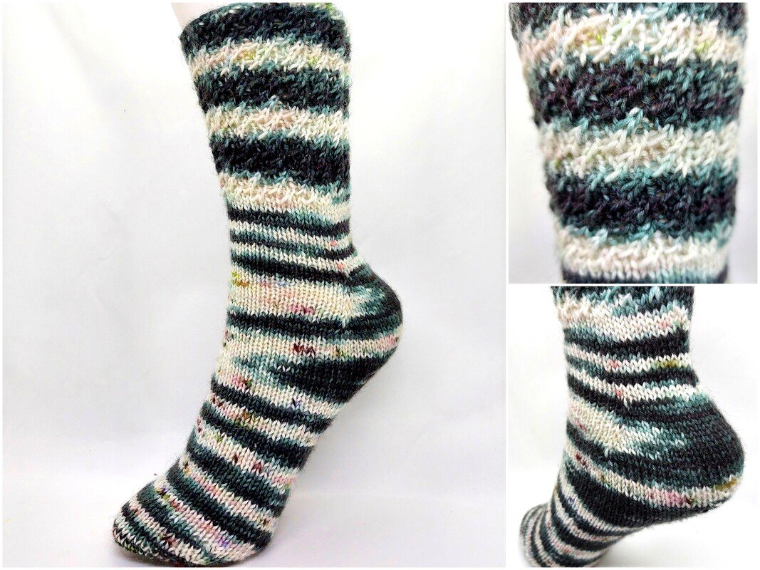 TOP-Down Socken stricken Fixe Ferse, incl.Video von Schaft bis Spitze