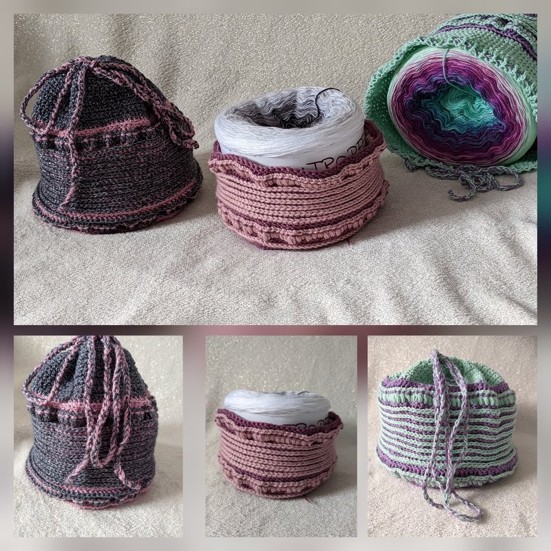 Retro- Bobbeltasche/Garnschale häkeln