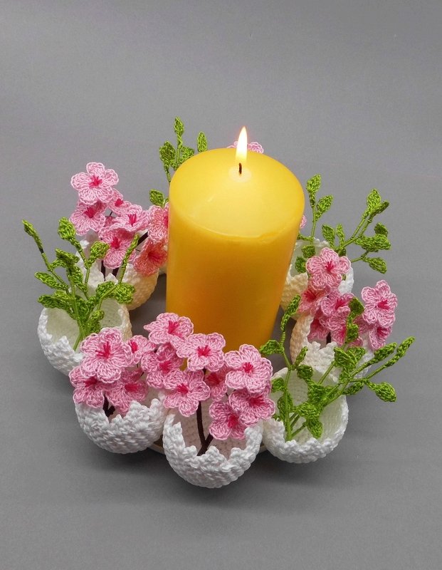 Häkel-Deko Kirschblüten und Ostereier - einfach und vielseitig - Bild 8