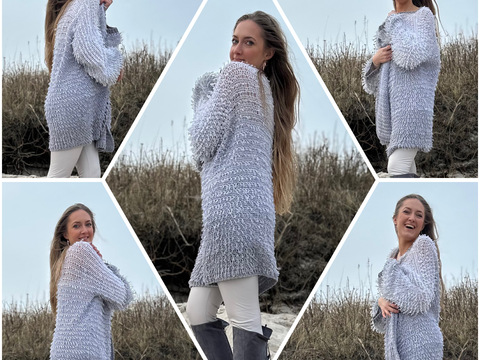 1-Bobbel-Kuschel-Wuschel-Häkeljacke "Kieselstein Deluxe"