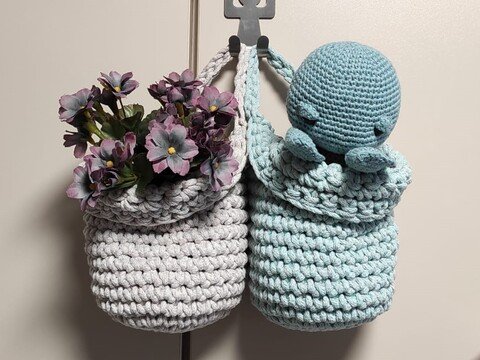 Häkelanleitung Hängekörbchen mit Umschlag