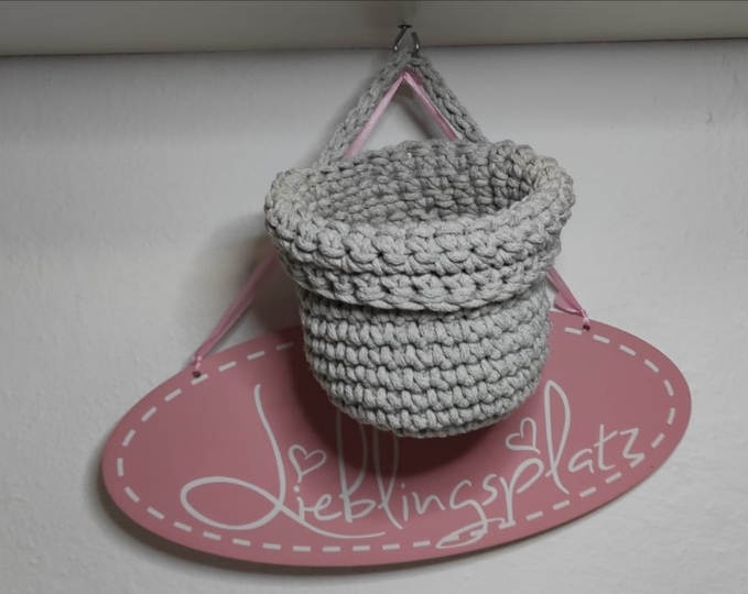 Häkelanleitung Hängekörbchen mit Umschlag