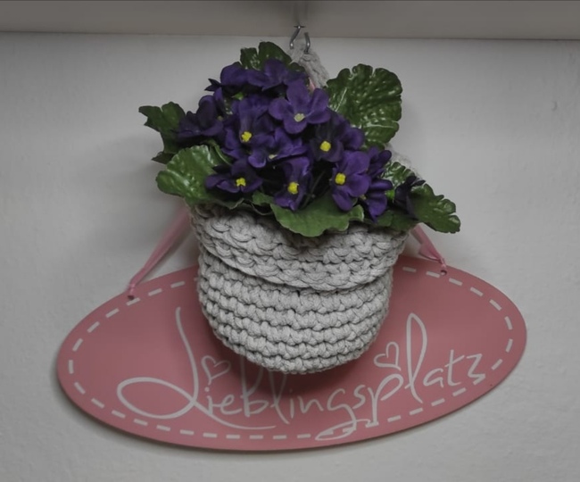 Häkelanleitung Hängekörbchen mit Umschlag