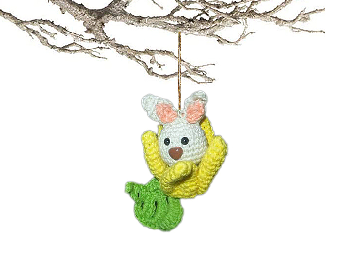 Osterdekoration Häschen aus Blume