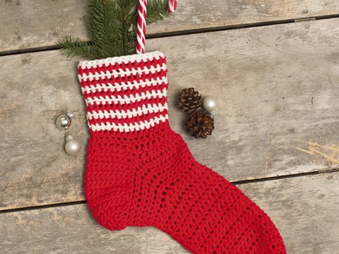 Häkelanleitung für Nikolausstrumpf Kutsushita