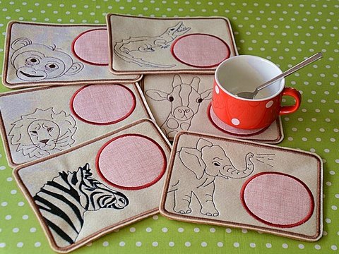 ITH Stickdateien Tassenteppiche Afrika Stil für den 13x18 Rahmen