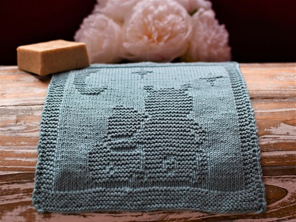 Knitting Pattern Washcloth "Cuddly Bears" - easy