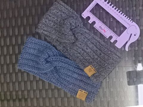 Stirnband mit Twist Strickanleitung, 2 Muster, alle Größen