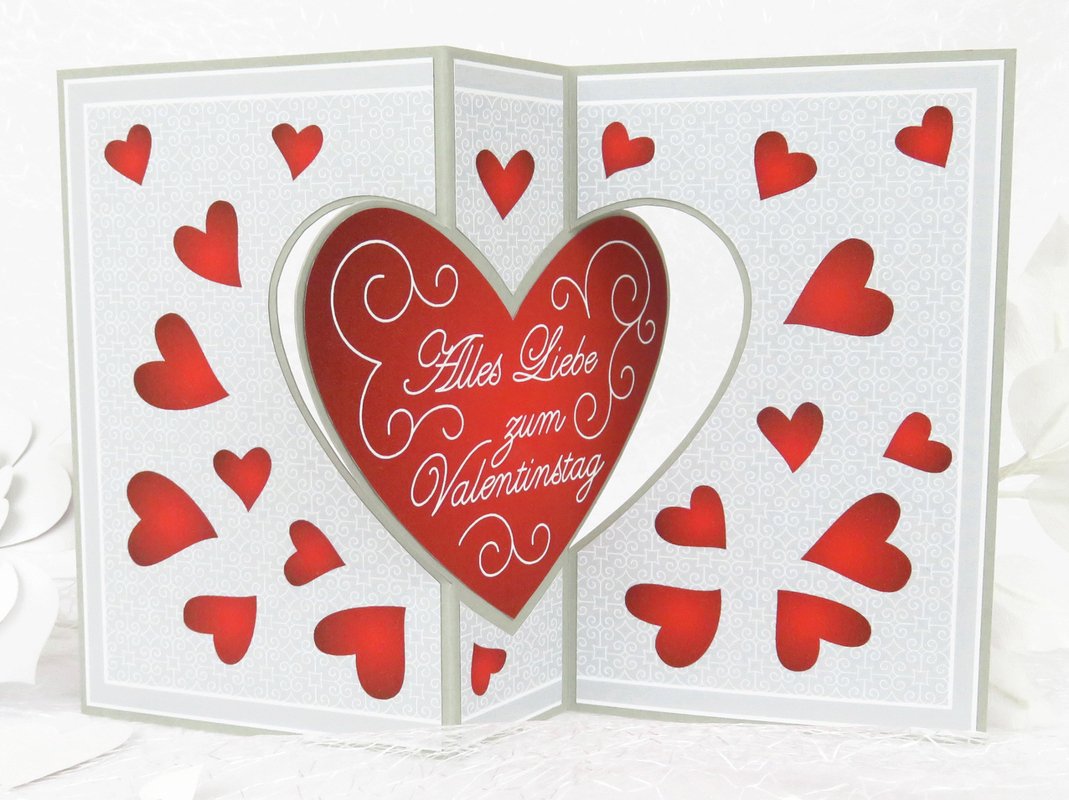 Flipkarte für Valentinstag – Bastelanleitung und Vorlagen