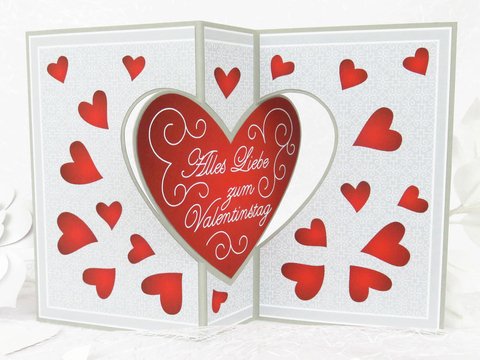 Flipkarte für Valentinstag – Bastelanleitung und Vorlagen