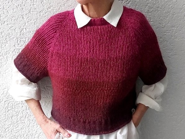 Strickanleitung Oberteil "Pretty Pink", RVO, alle Größen - Bild 6