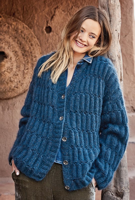 Strickanleitung: Petrolfarbene Oversize-Jacke im Reliefmuster - Bild 3