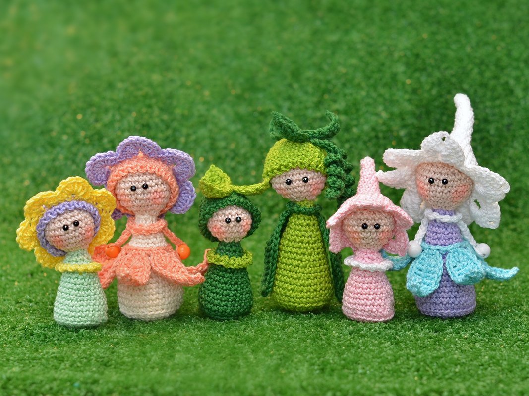 bunte Blumenkinder "Familie Blümchen" 6 tlg Frühling Dekoration