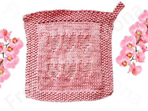 dicker Topflappen „Herz an Herz“ Strickanleitung einfach für Anfänger