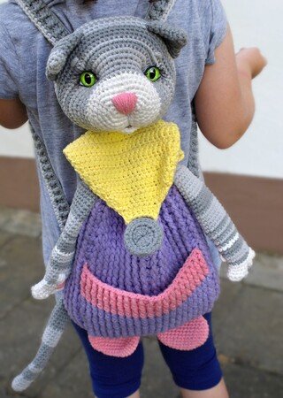 Crochet pattern Backpack Cat