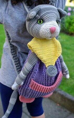 Crochet pattern Backpack Cat