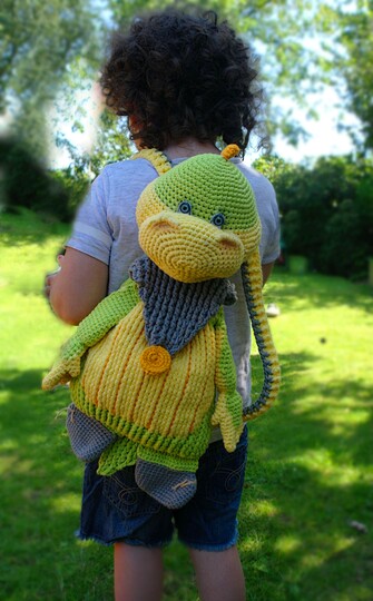 Crochet pattern Backpack Dino