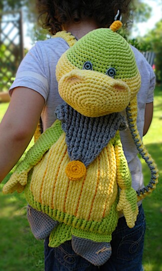 Crochet pattern Backpack Dino
