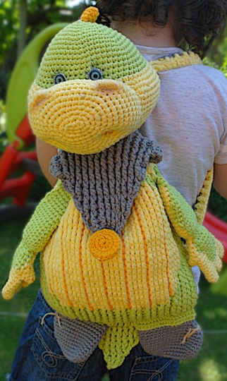 Crochet pattern Backpack Dino