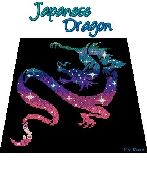 JAPANESE DRAGON - pattern for c2c crochet blanket