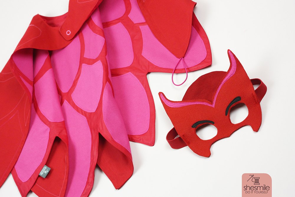 Eulenkostüm mit Umhang und Maske (Nähanleitung und Schnittmuster)