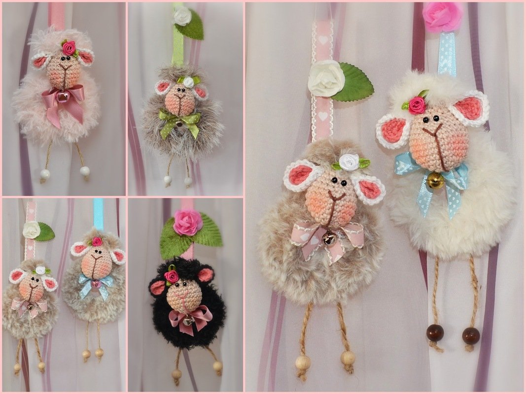 Holzringe Gardinenringe Schaf Wuschel in 2 Größen Osterdeko