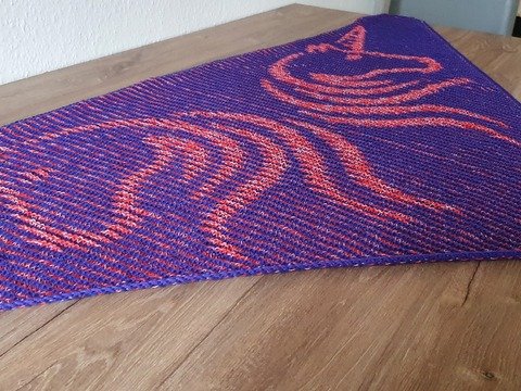 Unicorn, Shadow Knitting, Illusion Knitting, Motif Shawl