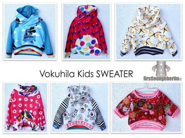 Vokuhila Kids Sweater & Hoodie Shirt Gr. 44/50 - 152/158 Kapuze Kragen