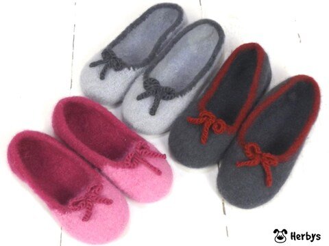 Strickanleitung Filzschuhe "Ballerina"