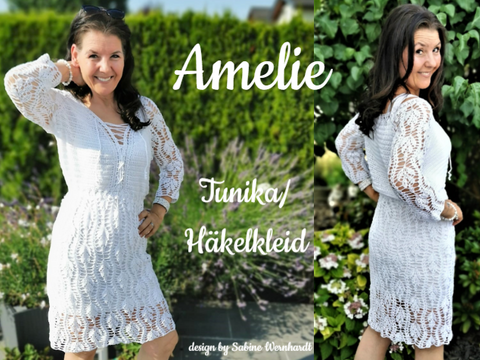 Häkeltunika-Häkelkleid-Häkeljäckchen AMELIE
