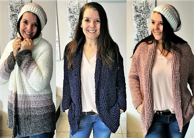 H&auml;keljacke EILEEN mit Beanie, RVO f&uuml;r alle Gr&ouml;&szlig;en; Wendejacke